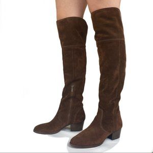 Frye Clara Brown Oiled Suede Over-The-Knee Boots